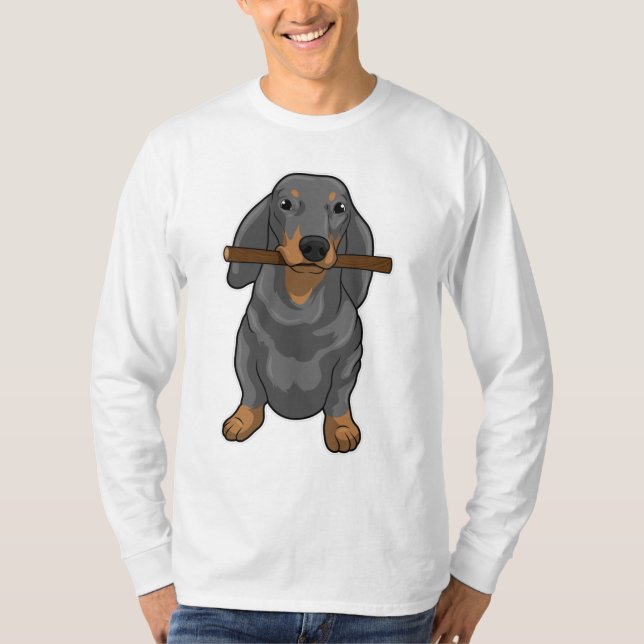 Dachshund Stick T-Shirt (Front)