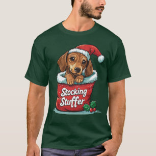 Dachshund Stocking Stuffer Christmas Design T-Shirt