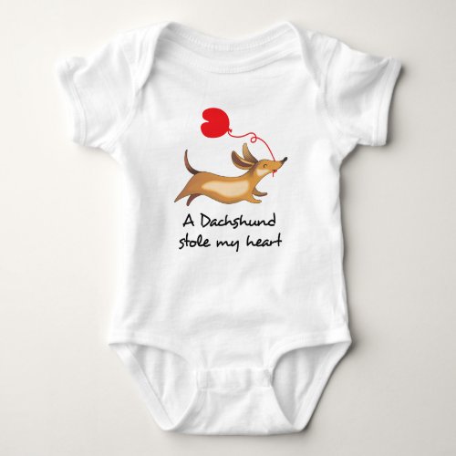 Dachshund Stole my Heart Baby Bodysuit