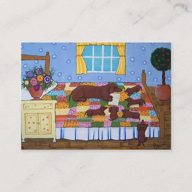 Dachshund Story Time Business Card (Front)