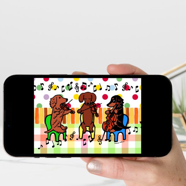 Dachshund String Trio Birthday Card (Front Digital)