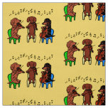 Dachshund String Trio Musician Fabric Yellow