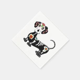 Dachshund Sugar Skull Napkins