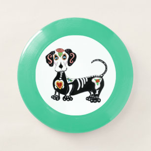 Dachshund Sugar Skull Wham-O Frisbee
