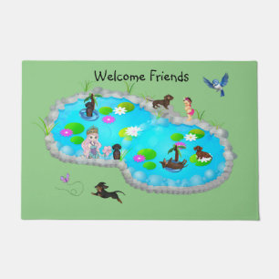 Dachshund Summer Pond Door Mat