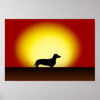 "Dachshund Sunset" Poster