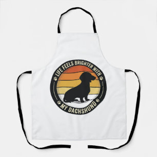 Dachshund Sunset Shirt Vintage Dog Lover Design_1 Apron