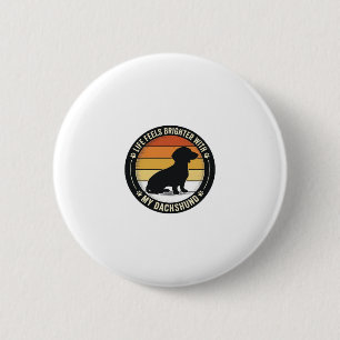 Dachshund Sunset Shirt Vintage Dog Lover Design_1 Button