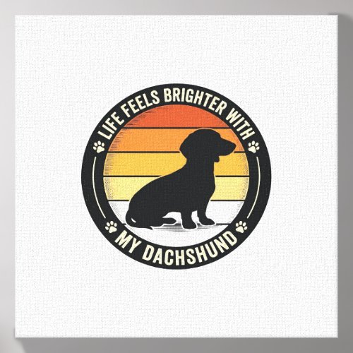 Dachshund Sunset Shirt Vintage Dog Lover Design_1 Canvas Photo Tile