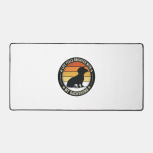 Dachshund Sunset Shirt Vintage Dog Lover Design_1 Desk Mat