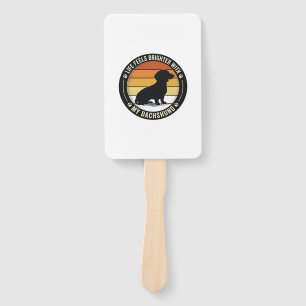 Dachshund Sunset Shirt Vintage Dog Lover Design_1 Hand Fan