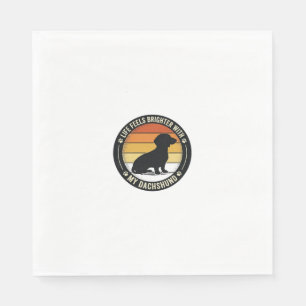 Dachshund Sunset Shirt Vintage Dog Lover Design_1 Napkins