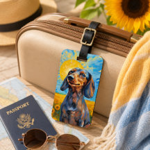 Dachshund Sunshine & Sunflowers Van Gogh Style