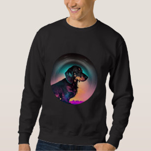Dachshund Synthwave 80s Retrowave Aesthetic  2 Sweatshirt