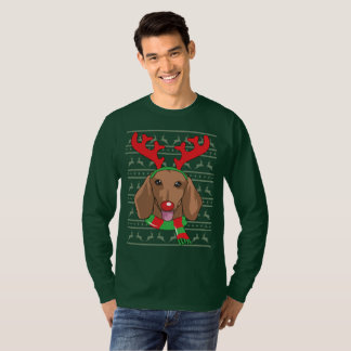 dachshund T-Shirt Funny Reindeer Christmas Gift Sh