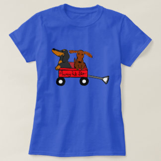 Dachshund T-shirt Little Red Wagon
