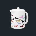 Dachshund Tea Pot<br><div class="desc">Cute little dachshund dogs cover this tea pot. Done in a multitude of colors. Perfect for any dog lover.</div>