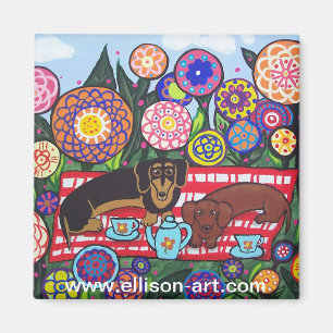 Dachshund Tea Time Magnet
