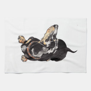Dachshund tea towel. kitchen towel
