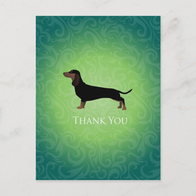 Dachshund Thank You Design Postcard (Front)