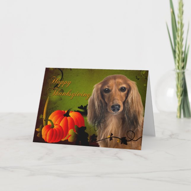 Dachshund Thanksgiving Card (Front)