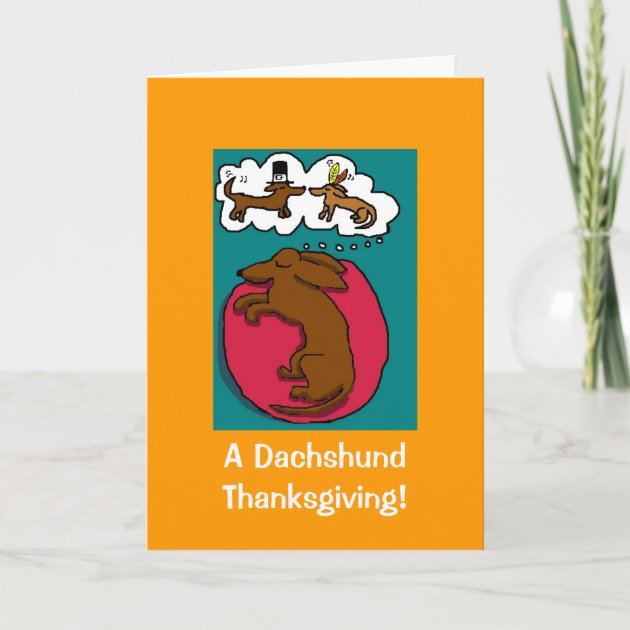 Dachshund Thanksgiving Holiday Card