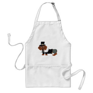 Dachshund Thanksgiving Pilgrim Adult Apron