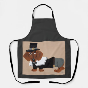 Dachshund Thanksgiving Pilgrim Apron
