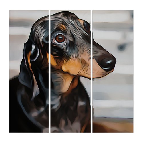 Dachshund The Marble Girl Poster Triptych