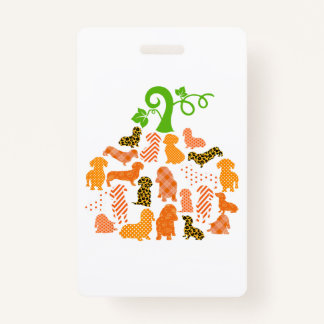 Dachshund The Weenie Witch Tarot Dog Pumpkin Hallo Badge