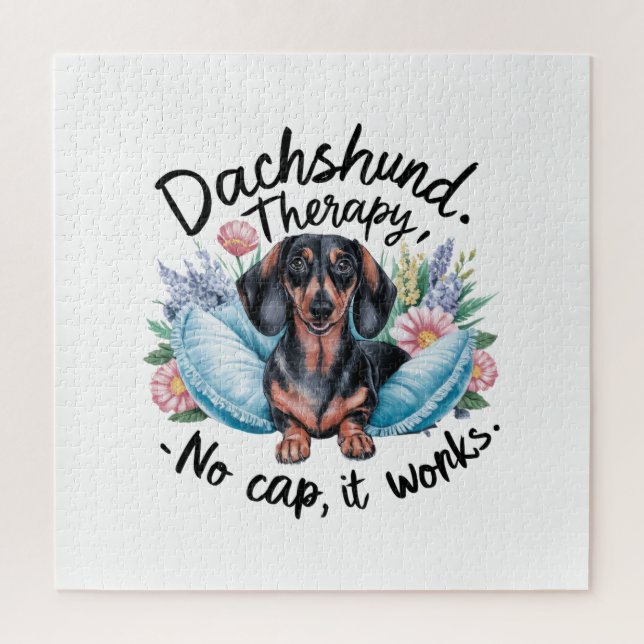 Dachshund Therapy No Cap It Works Jigsaw Puzzle (Vertical)
