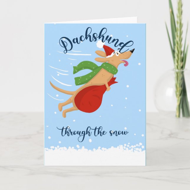 Dachshund Through The Snow Card (Front)