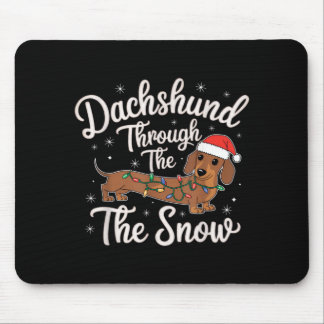 Dachshund Through The Snow Christmas Decor For Dog Mouse Pad