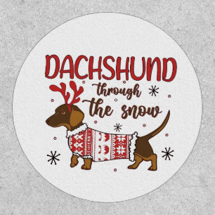 Dachshund Through The Snow Christmas Dog Lover Patch