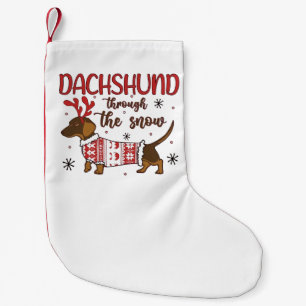 Dachshund Through The Snow Christmas Dog Lover Small Christmas Stocking