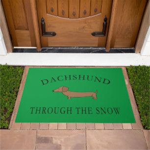 Dachshund Through The Snow Christmas Doormat