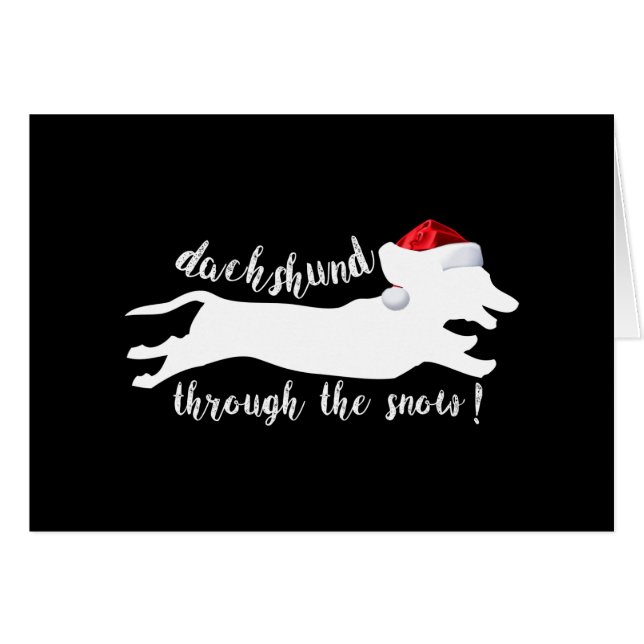 Dachshund through the snow Christmas Holidays Cards (Front Horizontal)