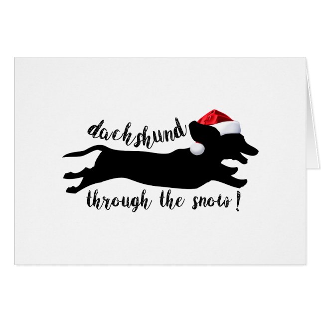 Dachshund through the snow Christmas Holidays Cards (Front Horizontal)