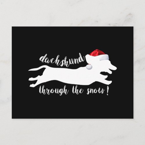 Dachshund through the snow Christmas Holidays Holiday Postcard