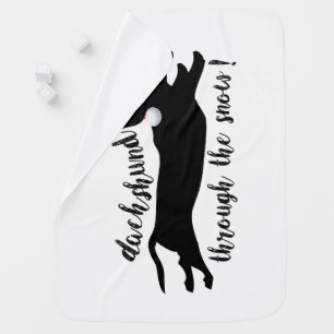 Dachshund through the snow Christmas Holidays Stroller Blanket