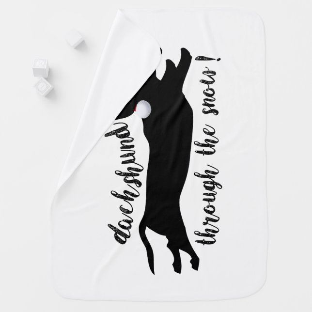 Dachshund through the snow Christmas Holidays Stroller Blanket (In Situ)