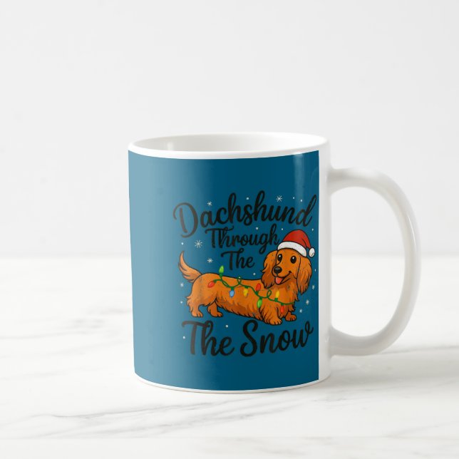 Dachshund Through The Snow Christmas Pajama Toddle Coffee Mug (Right)