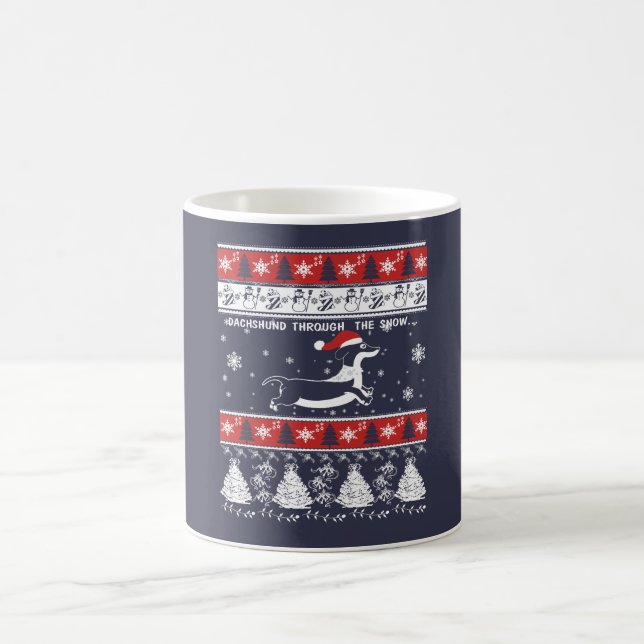 DACHSHUND THROUGH THE SNOW COFFEE MUG (Center)