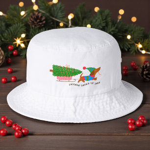 Dachshund Through The Snow Cute Christmas Dog Bucket Hat