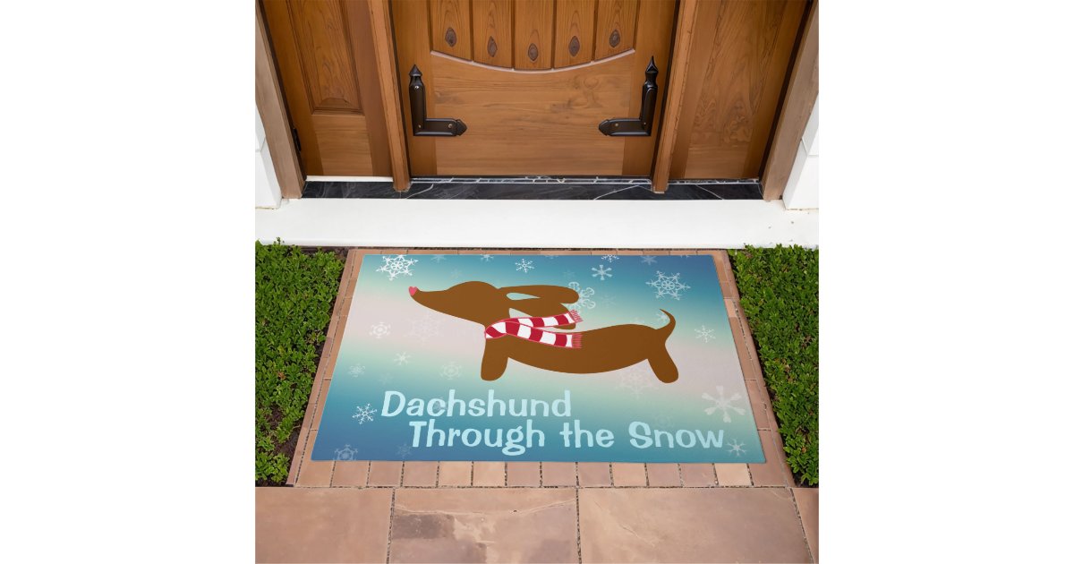 Dachshund Snow Merry Christmas Doormat - Pet Welcome Mats