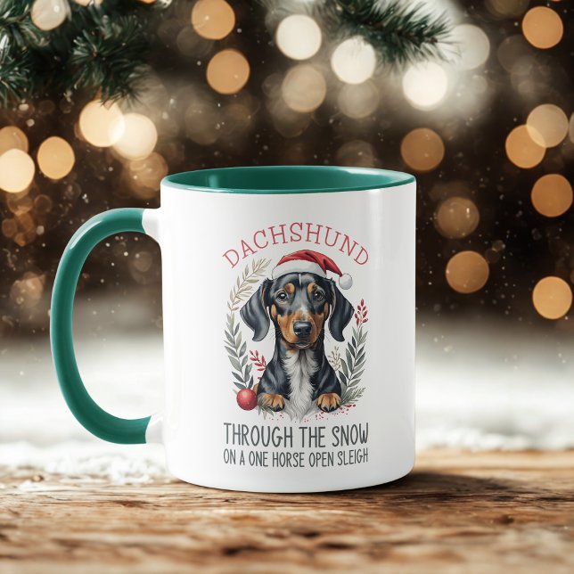 Dachshund Through The Snow Doxie Christmas Coffee Mug (Creator Uploaded)