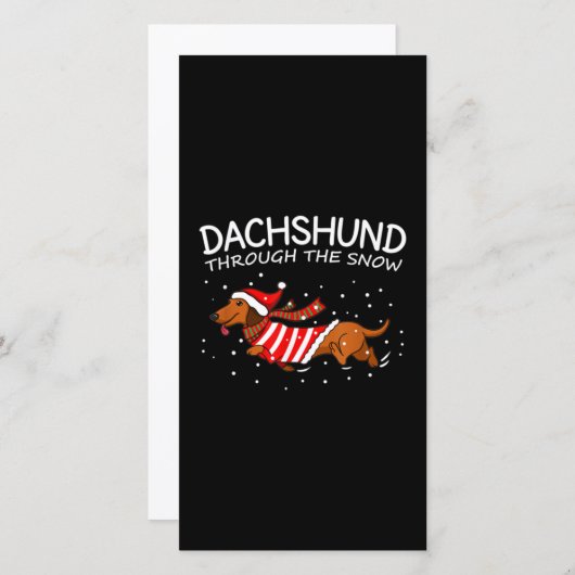 Dachshund Through The Snow Funny Dog Christmas (Front/Back)
