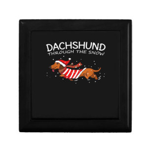 Dachshund Through The Snow Funny Dog Christmas Cla Gift Box