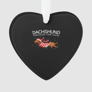 Dachshund Through The Snow Funny Dog Christmas Cla Ornament