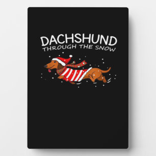 Dachshund Through The Snow Funny Dog Christmas Cla Plaque